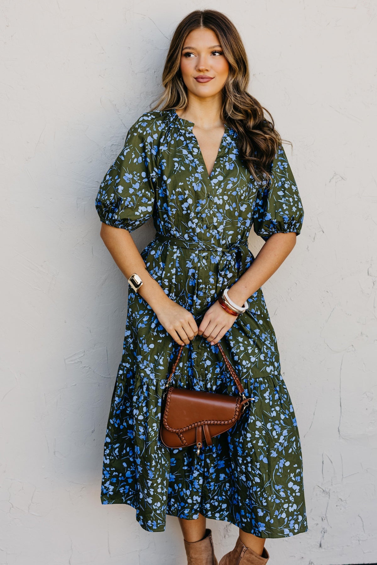 The Wynette Floral Tiered Midi Dress