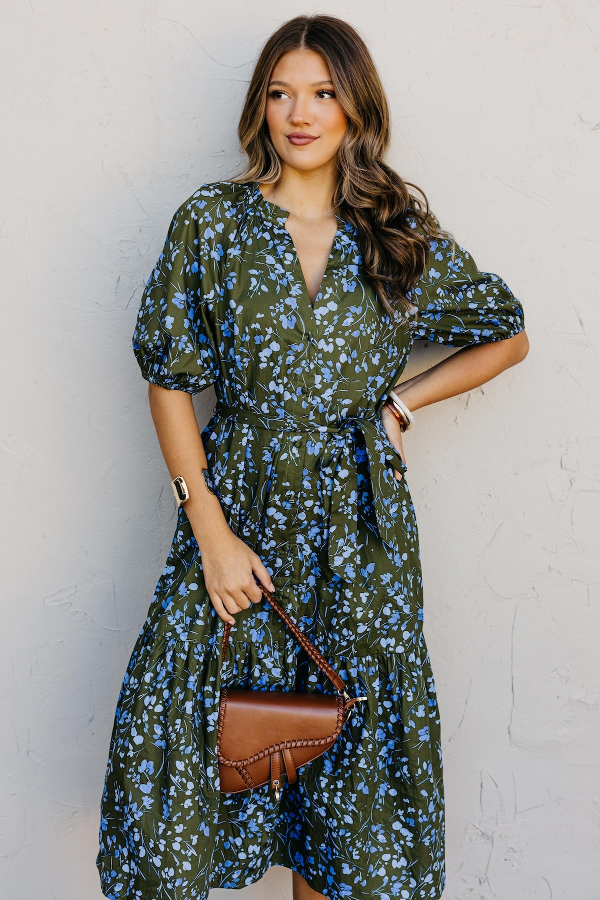 The Wynette Floral Tiered Midi Dress