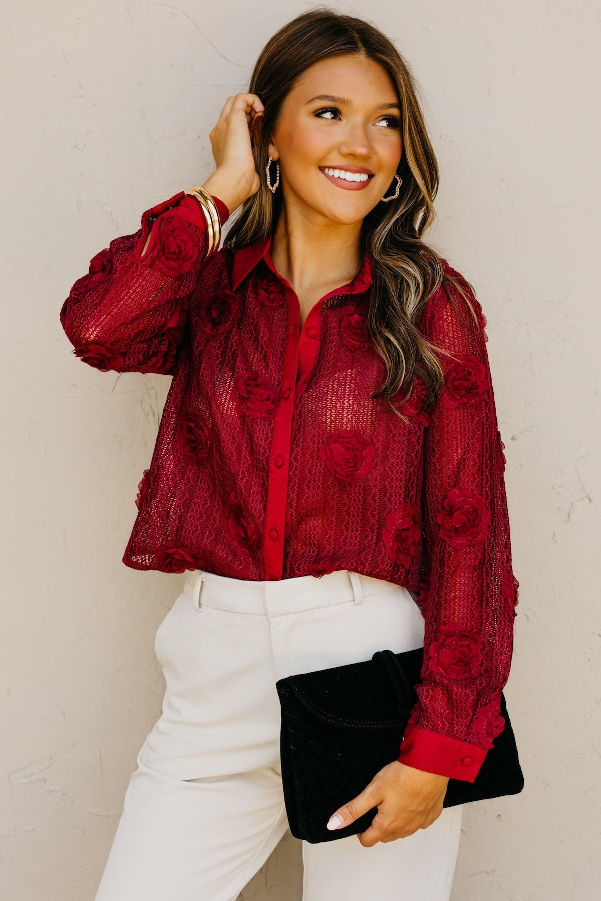 The Sonya Floral Knit Shirt