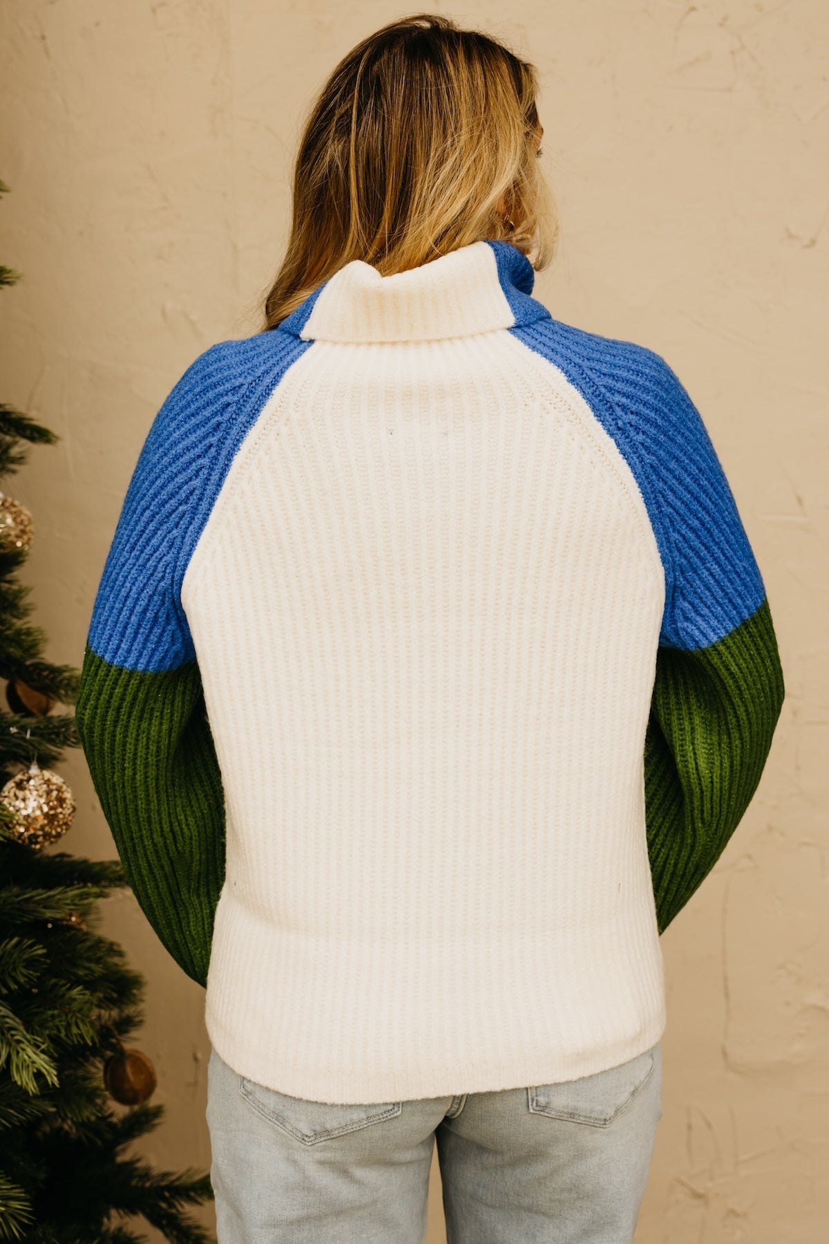 The Neveah Color Block Cowlneck Sweater