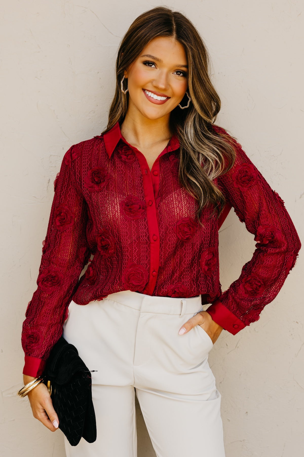 The Sonya Floral Knit Shirt