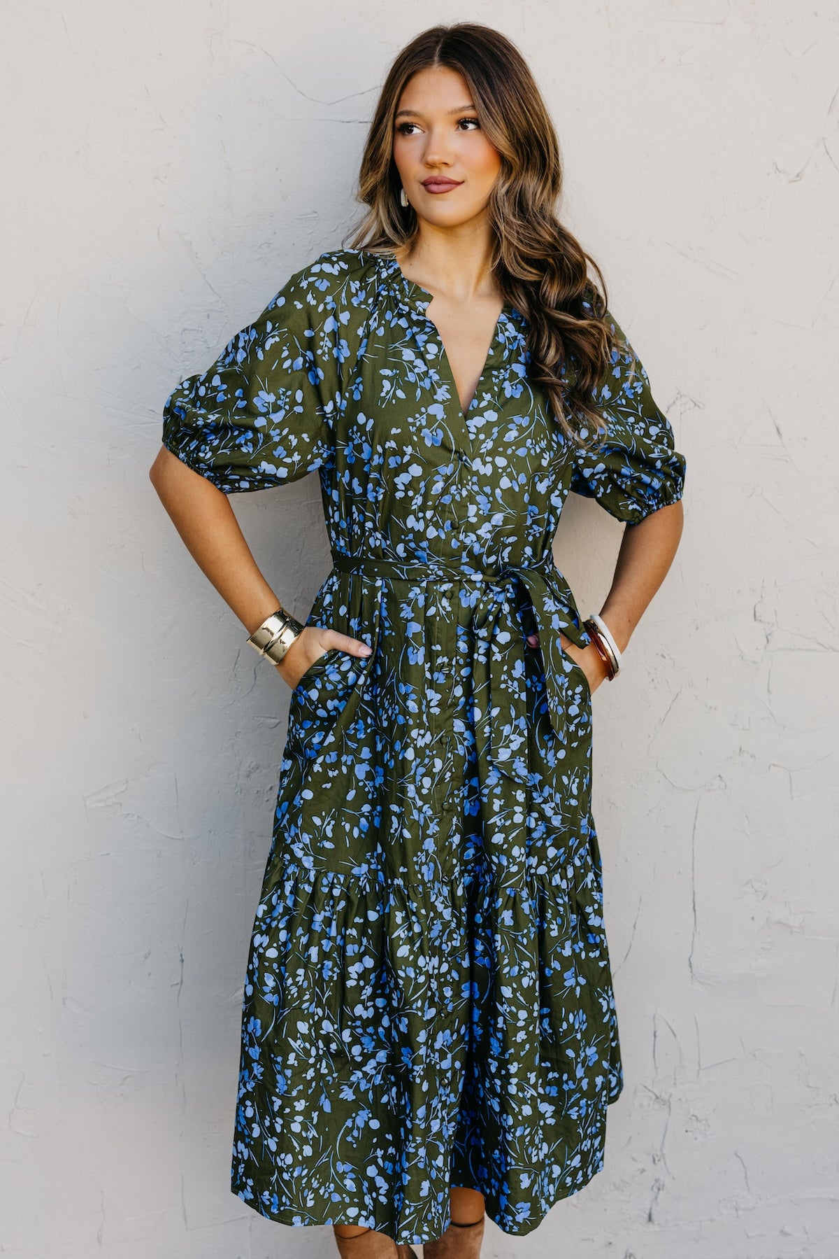 The Wynette Floral Tiered Midi Dress