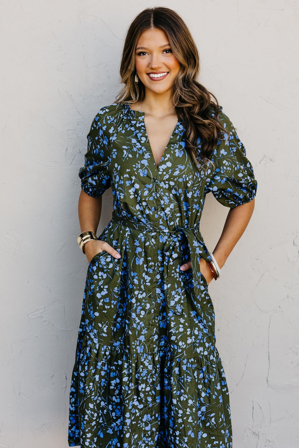 The Wynette Floral Tiered Midi Dress