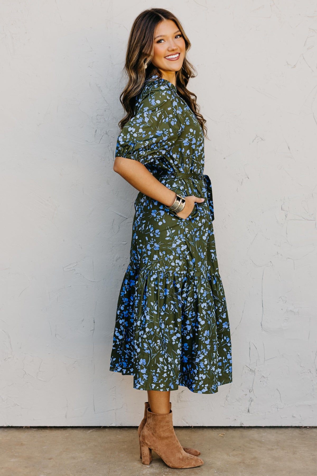 The Wynette Floral Tiered Midi Dress