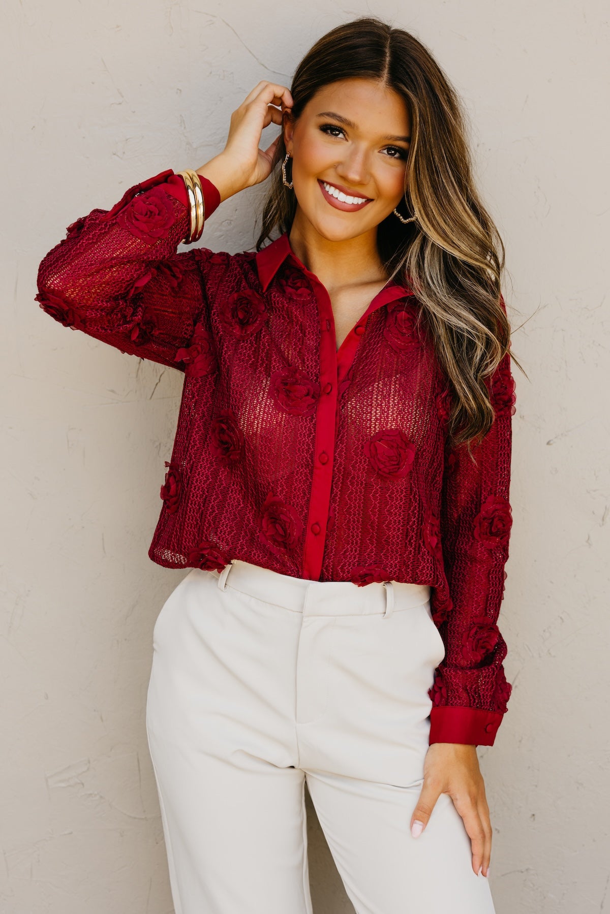 The Sonya Floral Knit Shirt