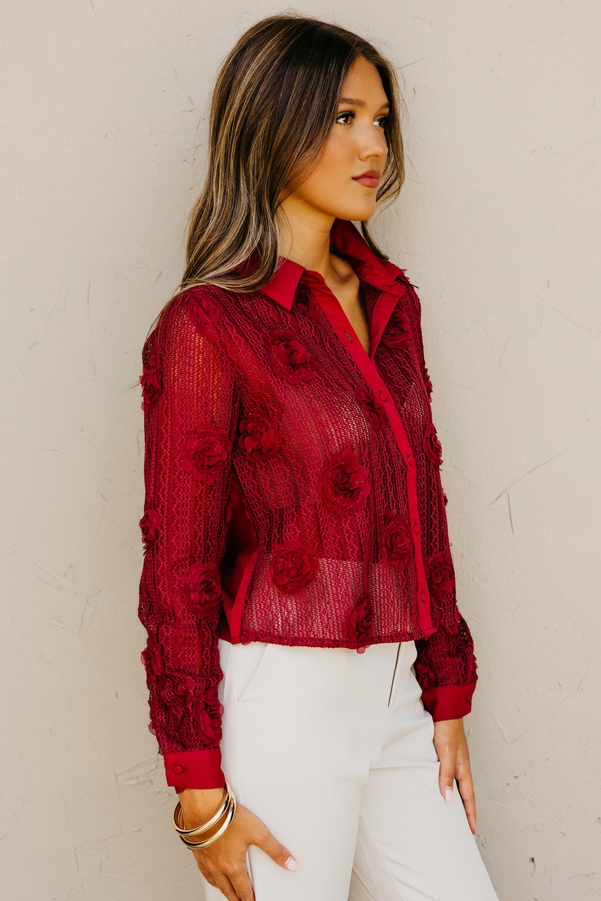 The Sonya Floral Knit Shirt