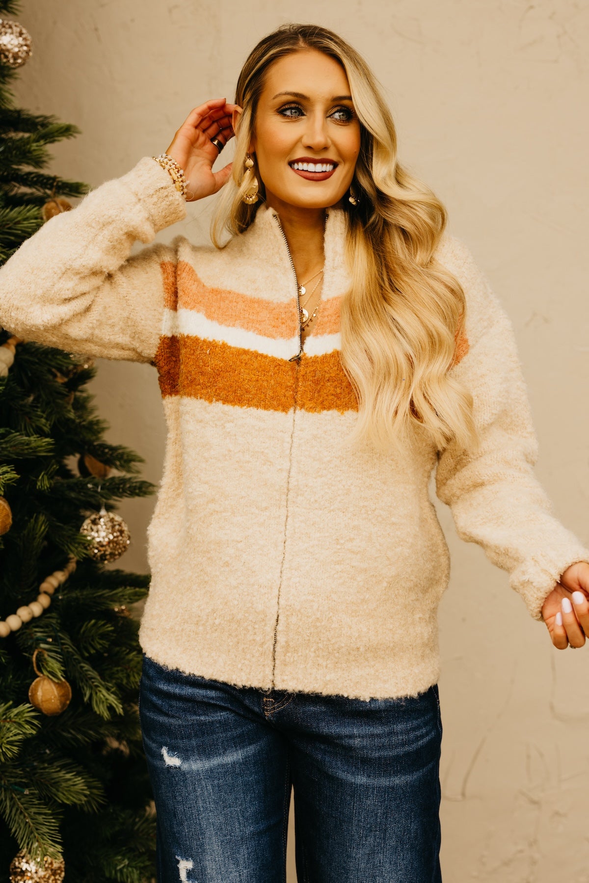 The Greta Stripe Sweater Jacket