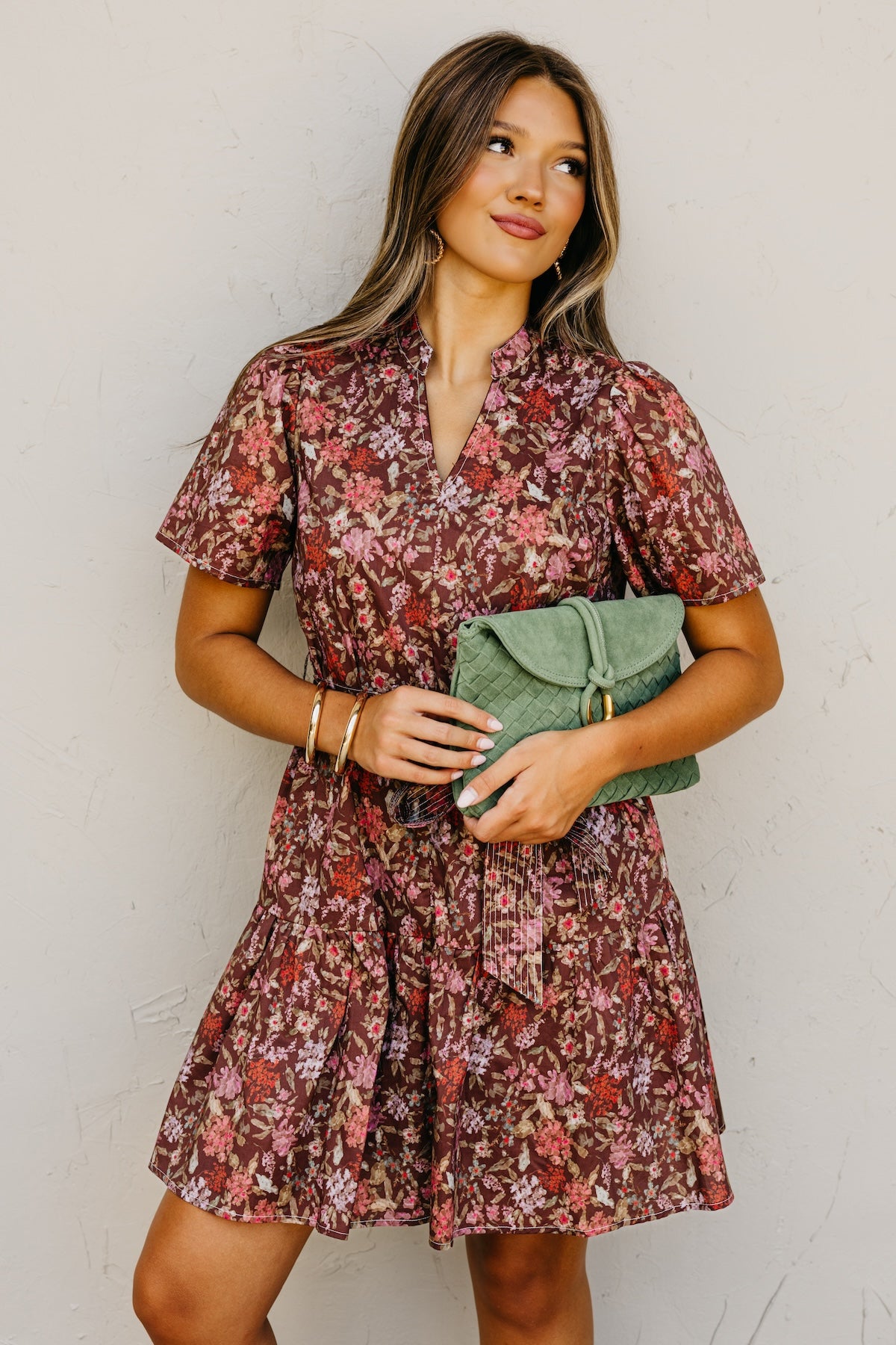 The Keaton Floral Tie Waist Mini Dress