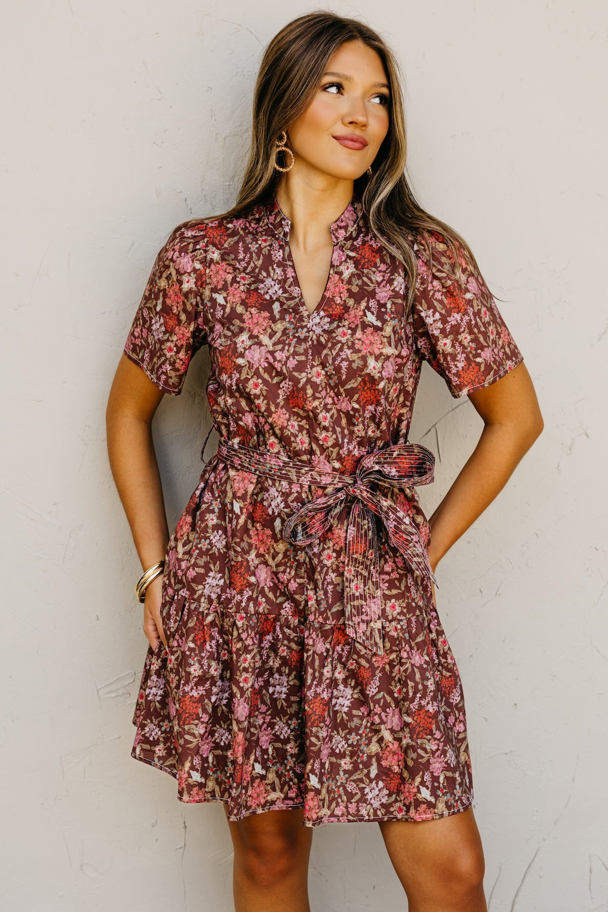 The Keaton Floral Tie Waist Mini Dress