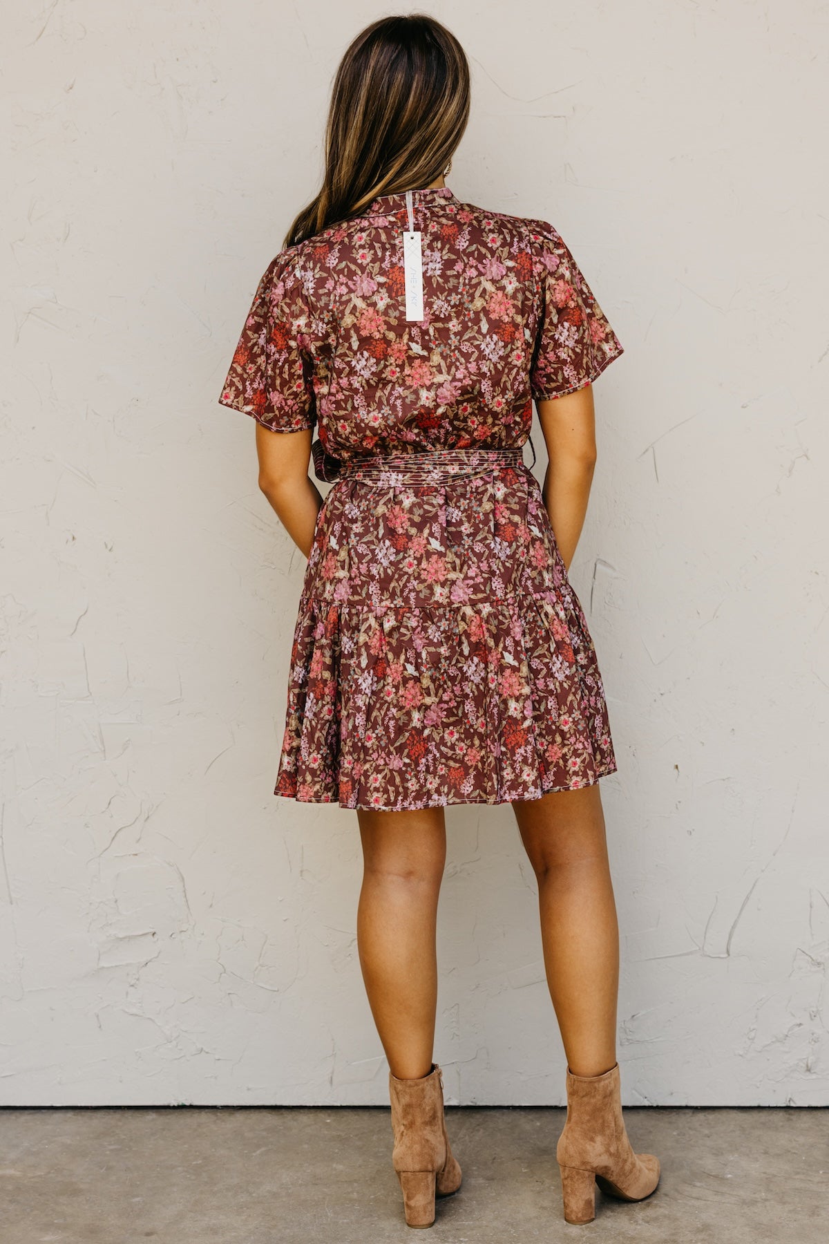 The Keaton Floral Tie Waist Mini Dress