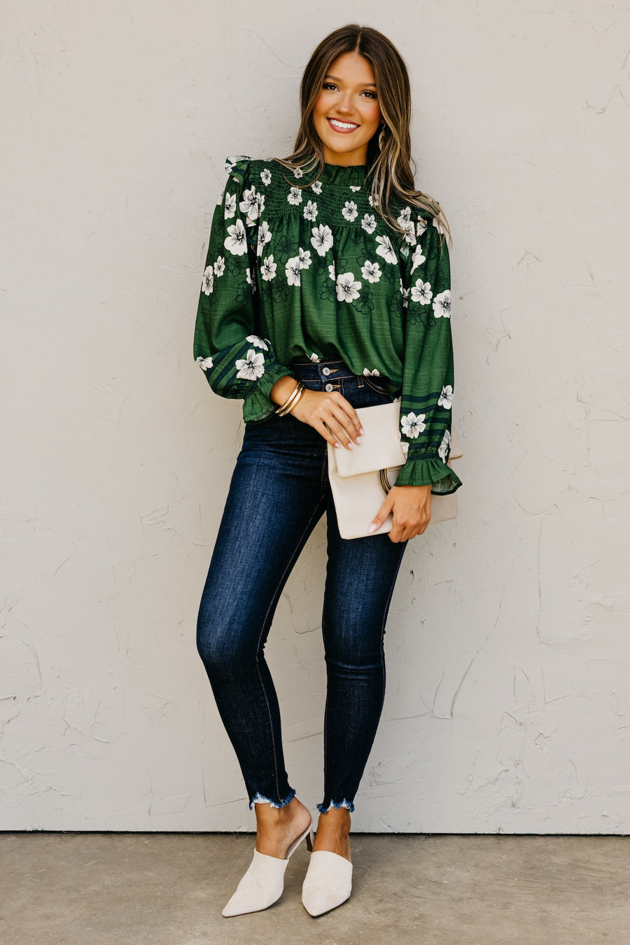 The Lunna Floral Smocked Top