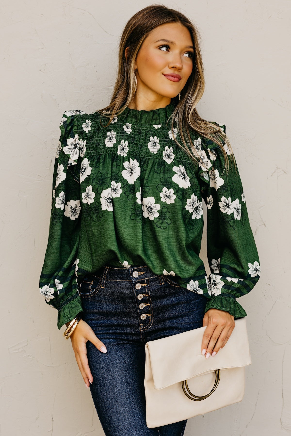 The Lunna Floral Smocked Top