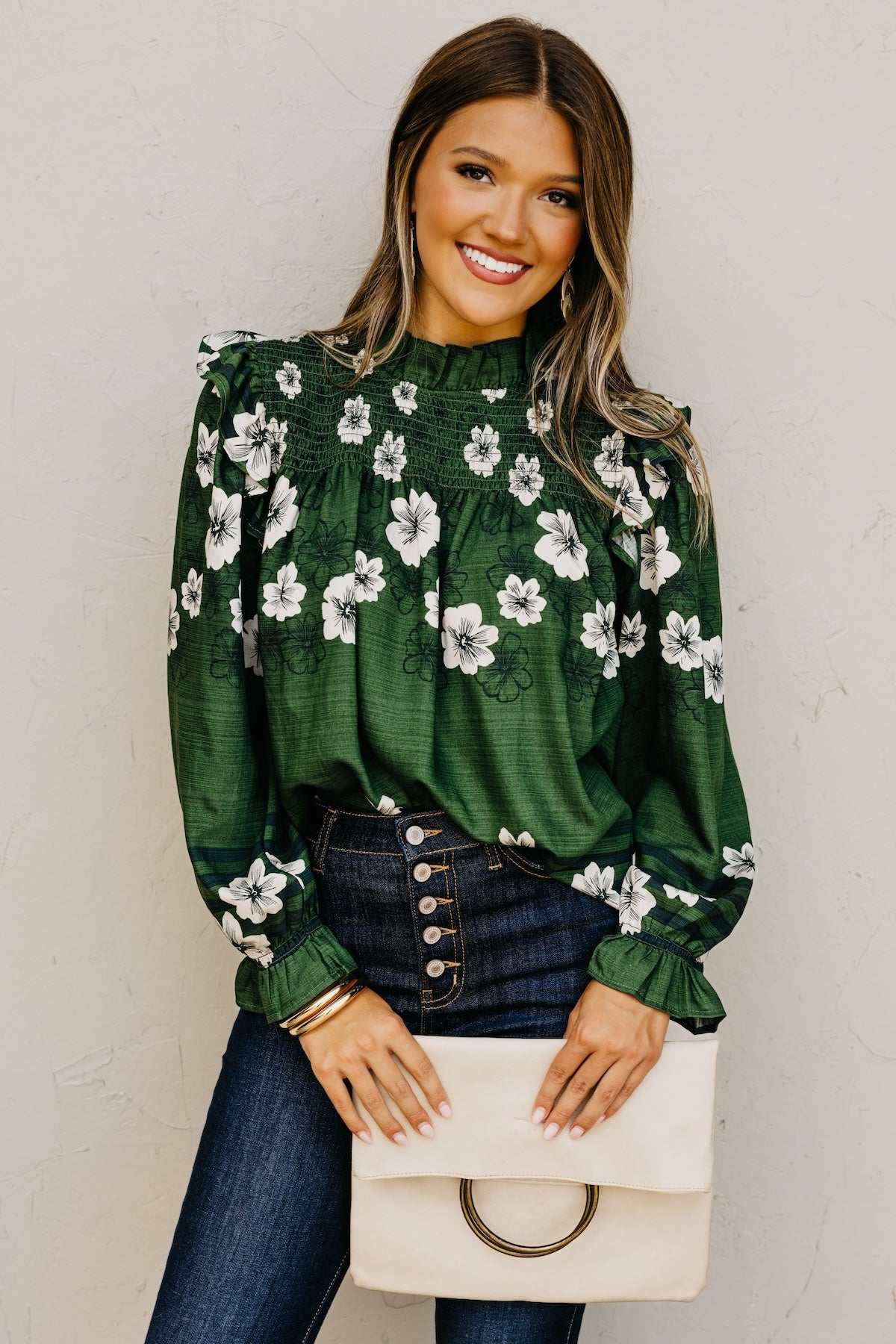 The Lunna Floral Smocked Top