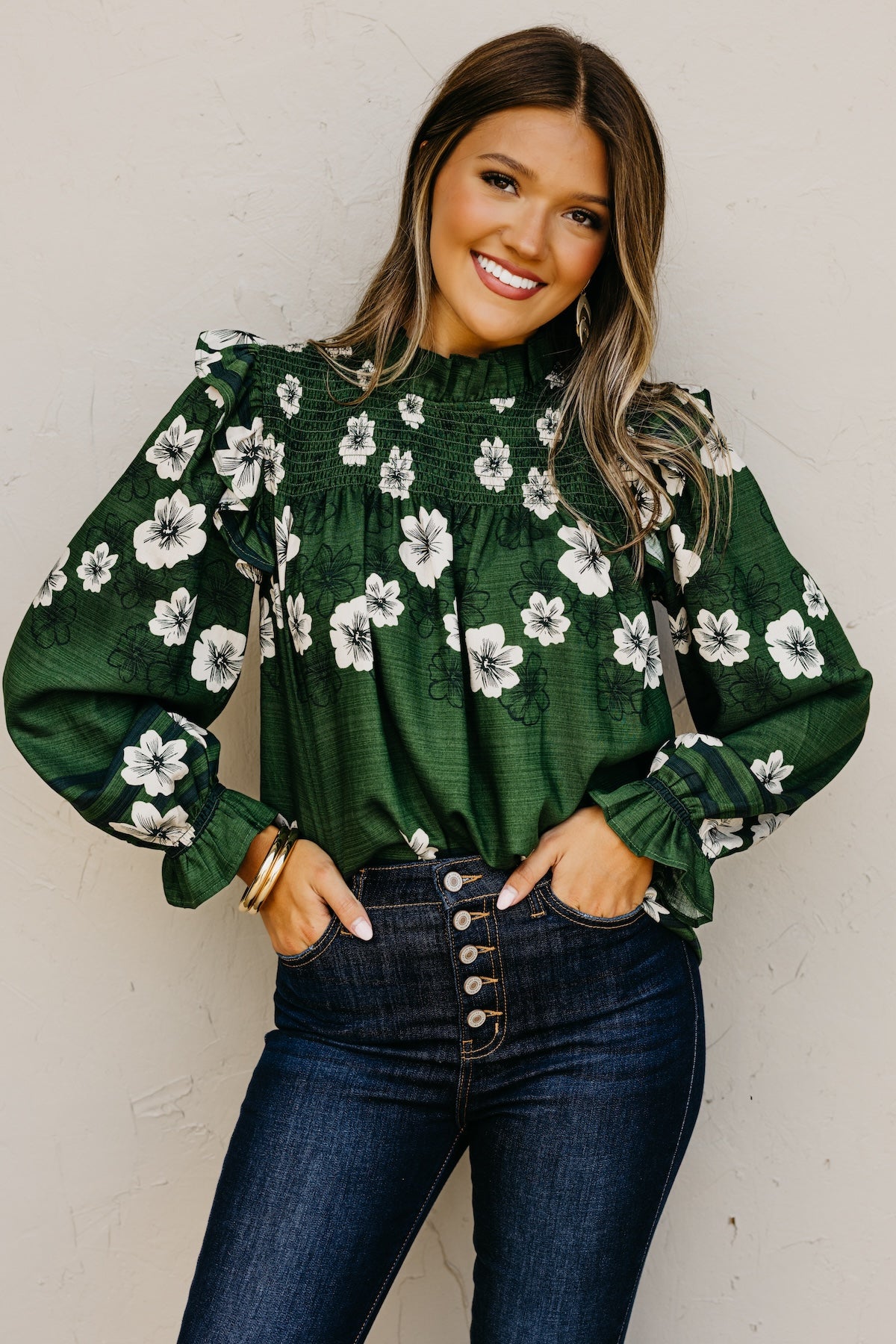 The Lunna Floral Smocked Top