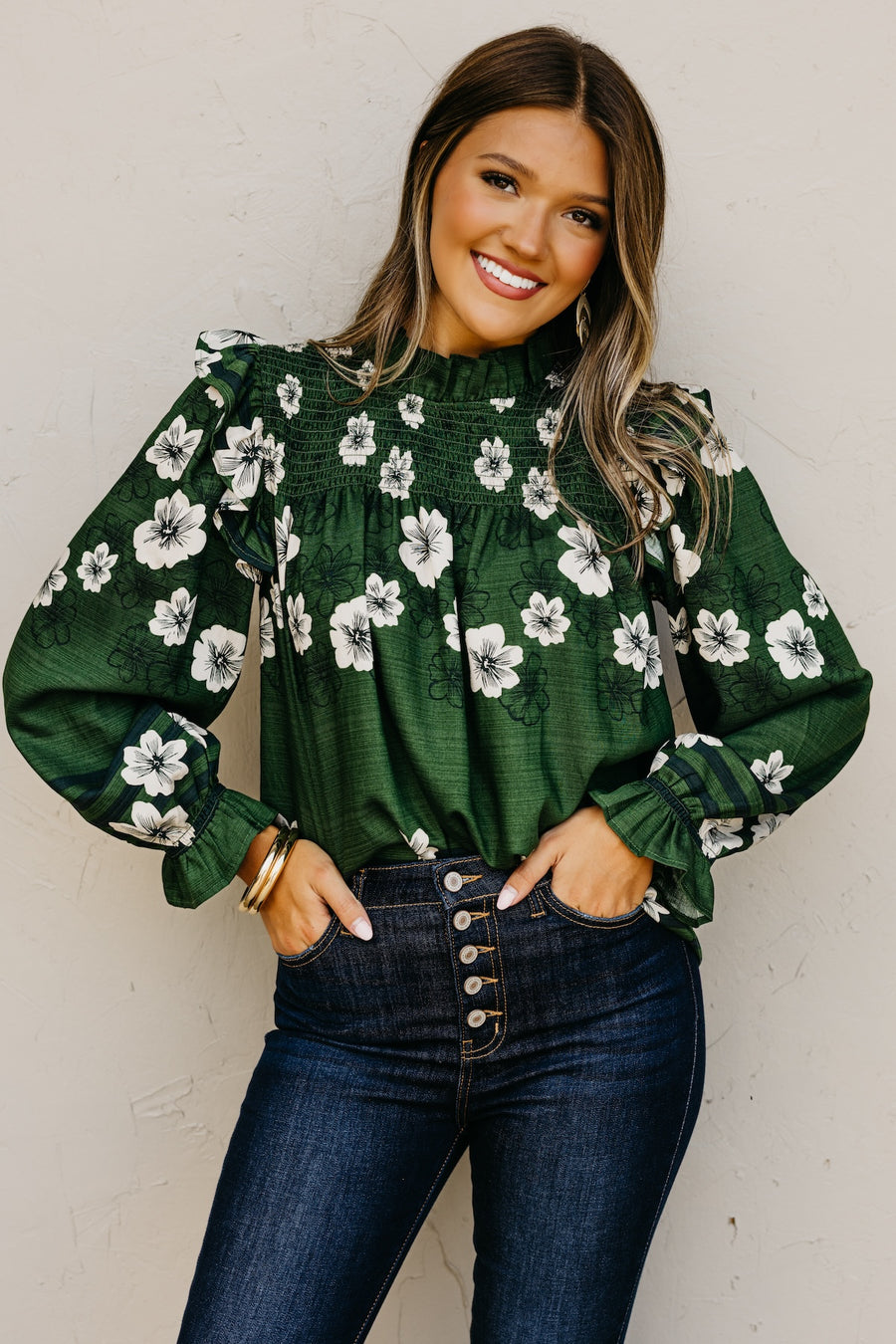 The Lunna Floral Smocked Top