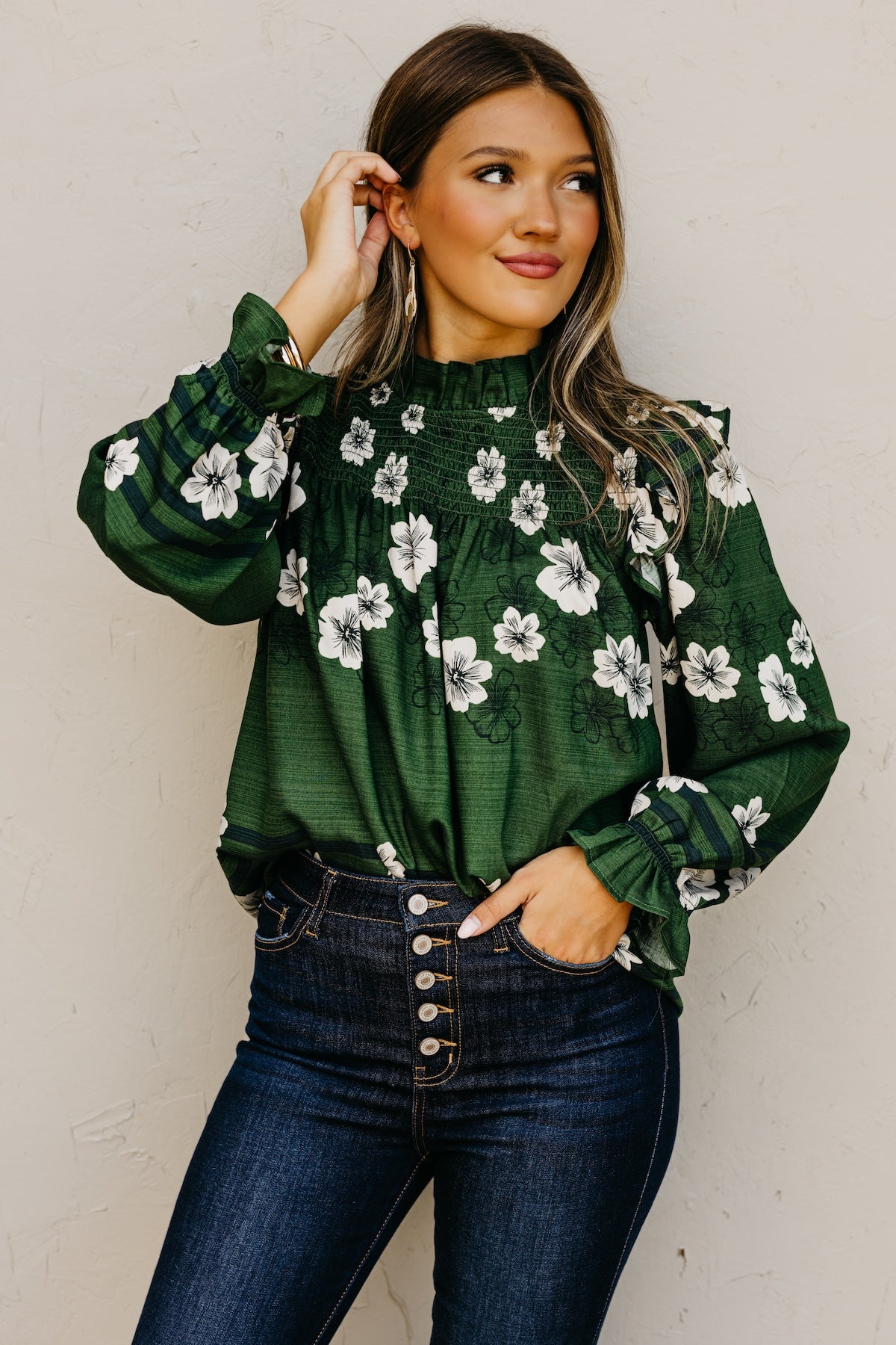 The Lunna Floral Smocked Top