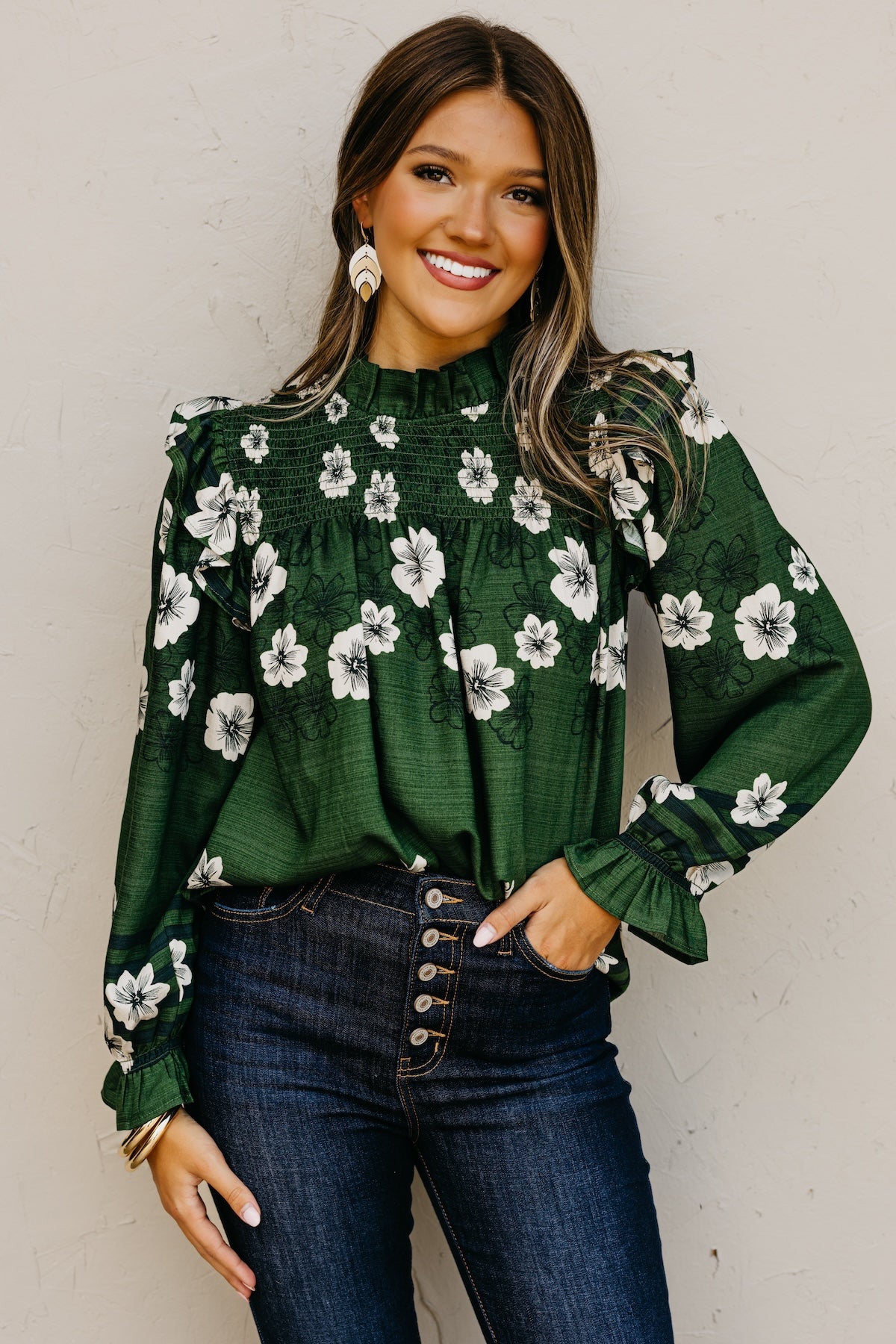 The Lunna Floral Smocked Top