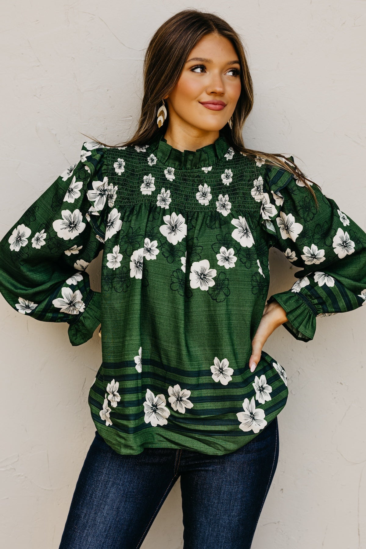 The Lunna Floral Smocked Top