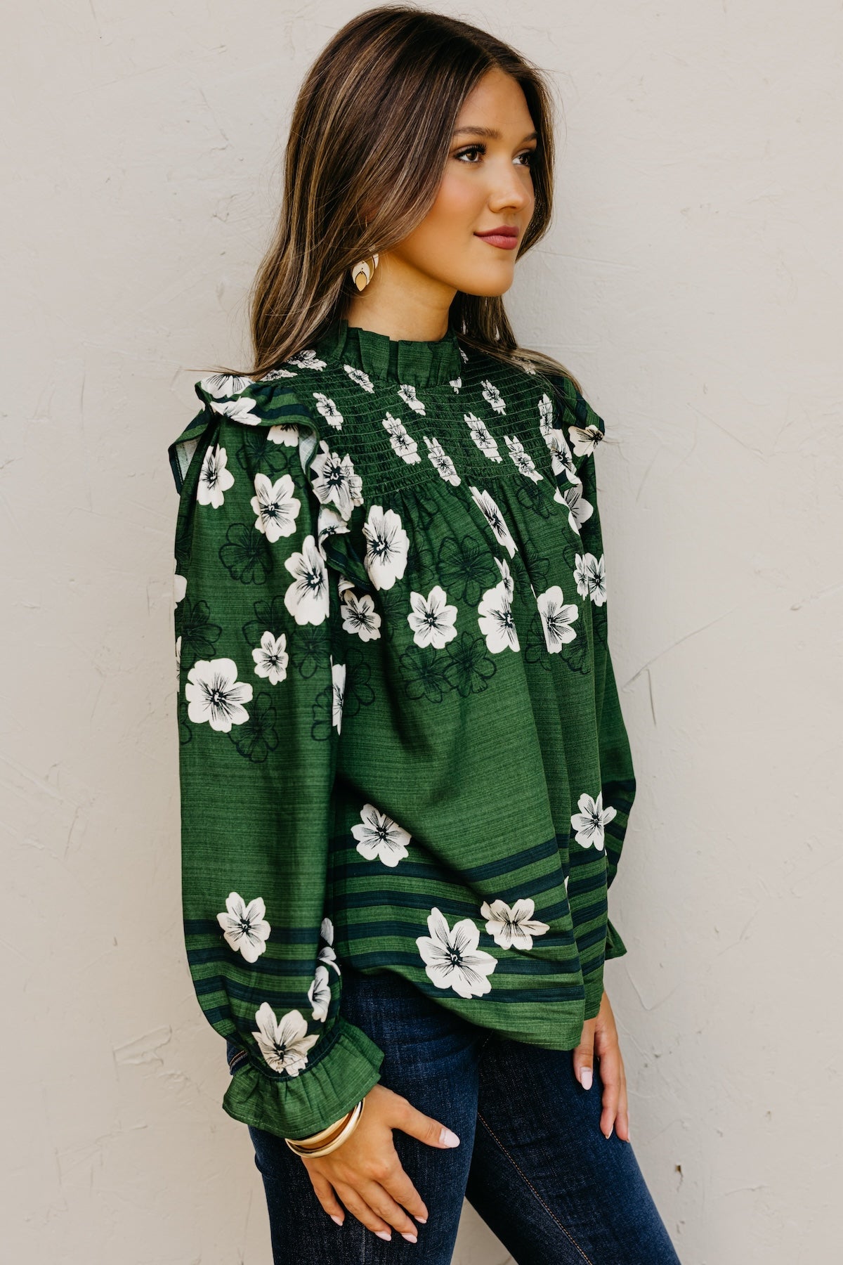 The Lunna Floral Smocked Top