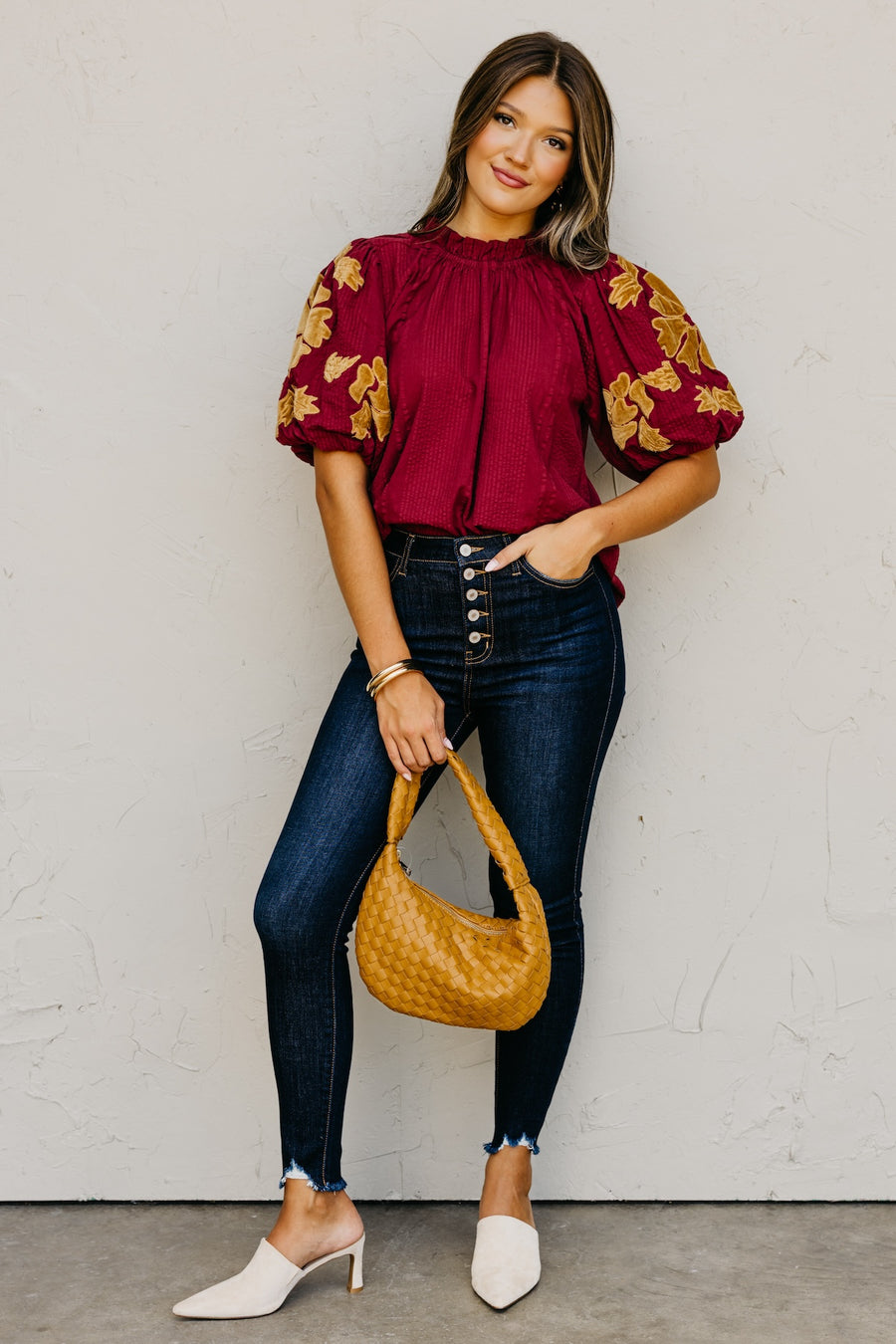 The Ramona Puff Sleeve Felt Top