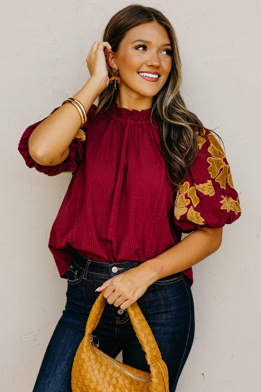 The Ramona Puff Sleeve Felt Top