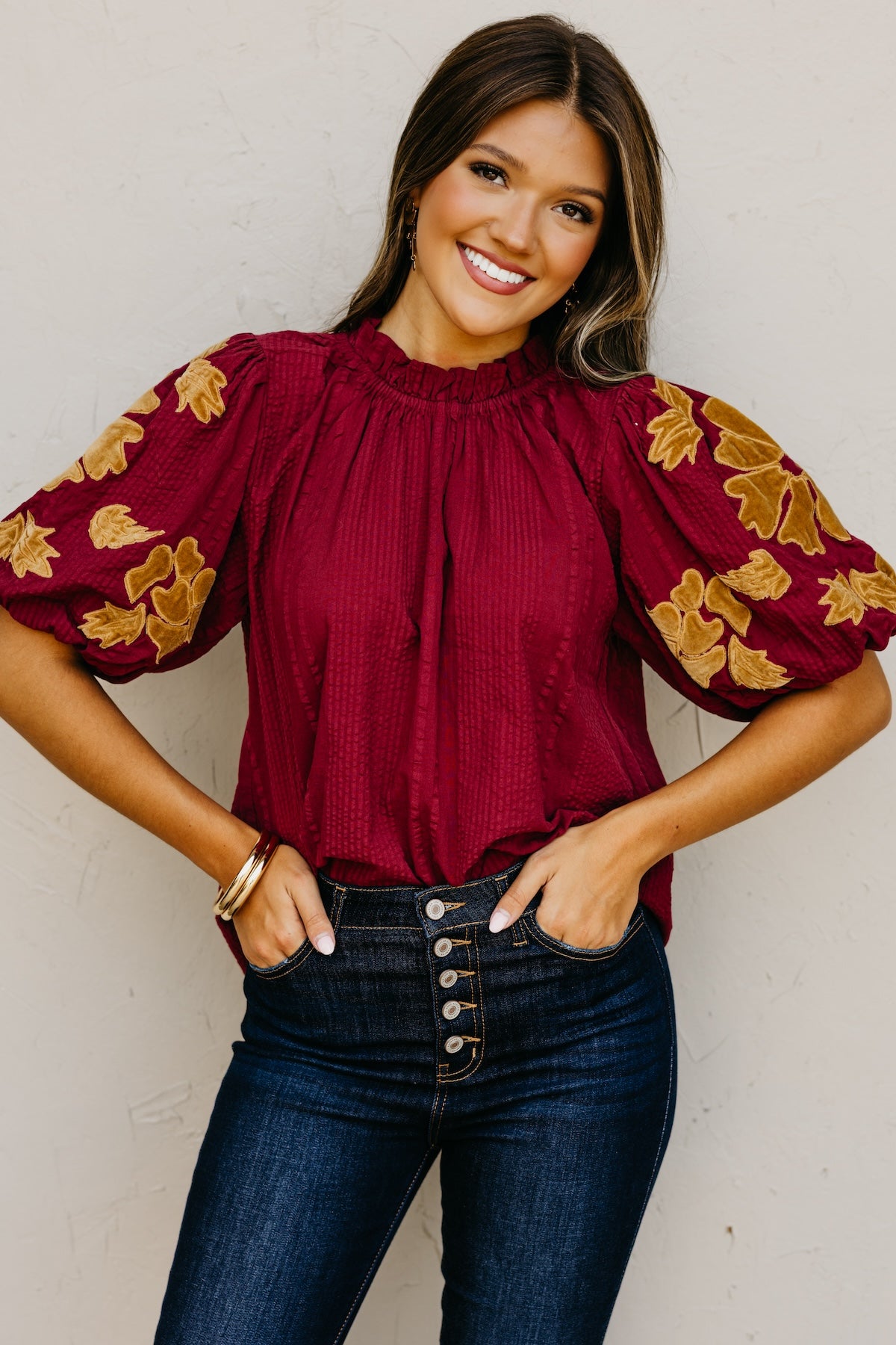 The Ramona Puff Sleeve Felt Top