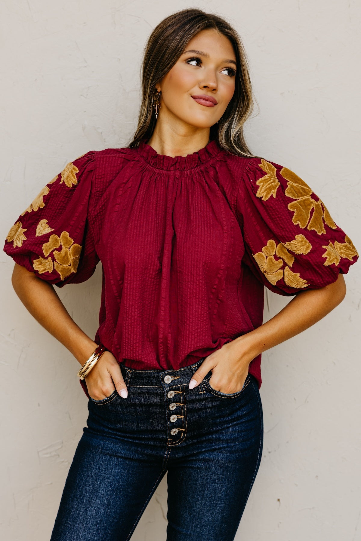 The Ramona Puff Sleeve Felt Top