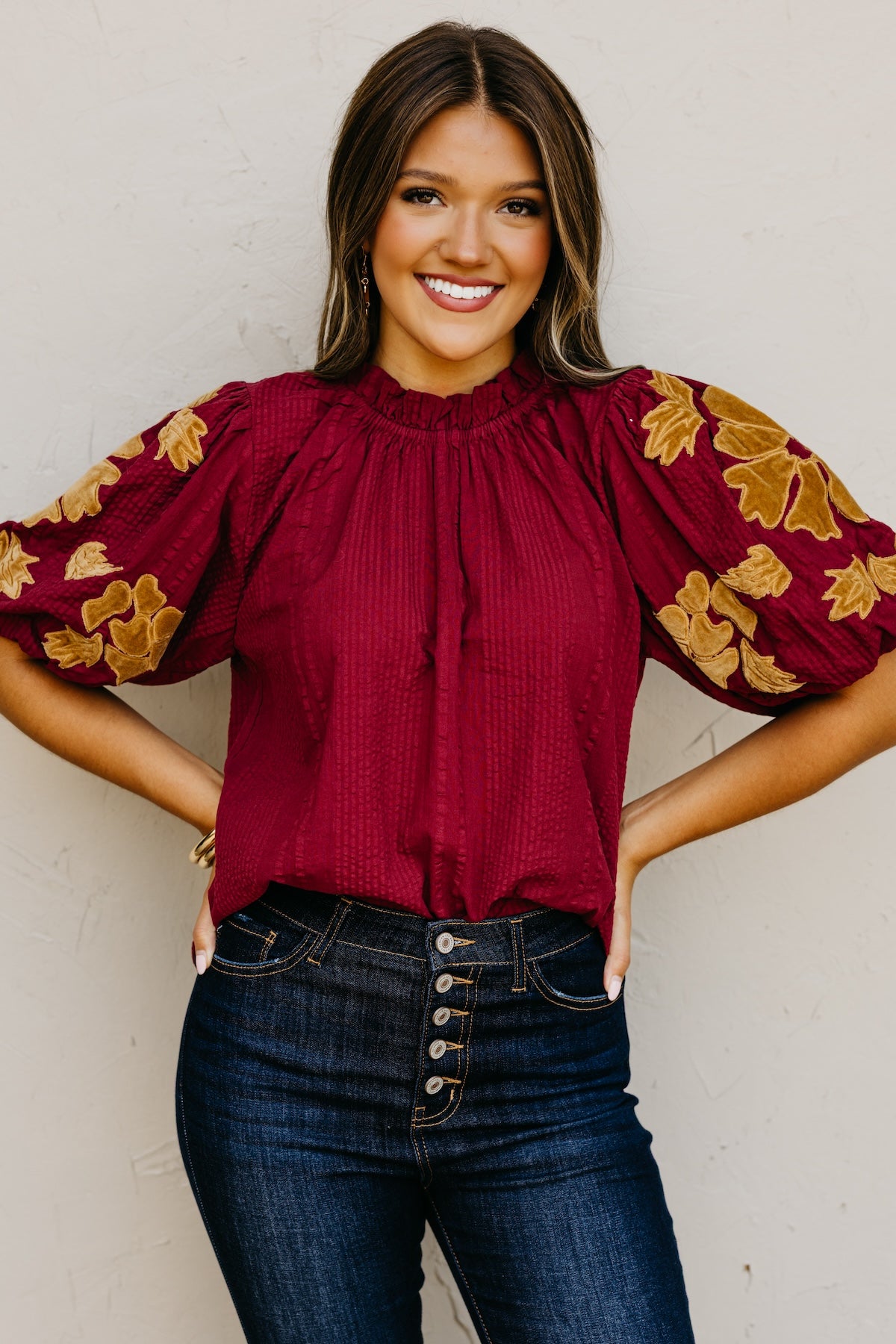 The Ramona Puff Sleeve Felt Top