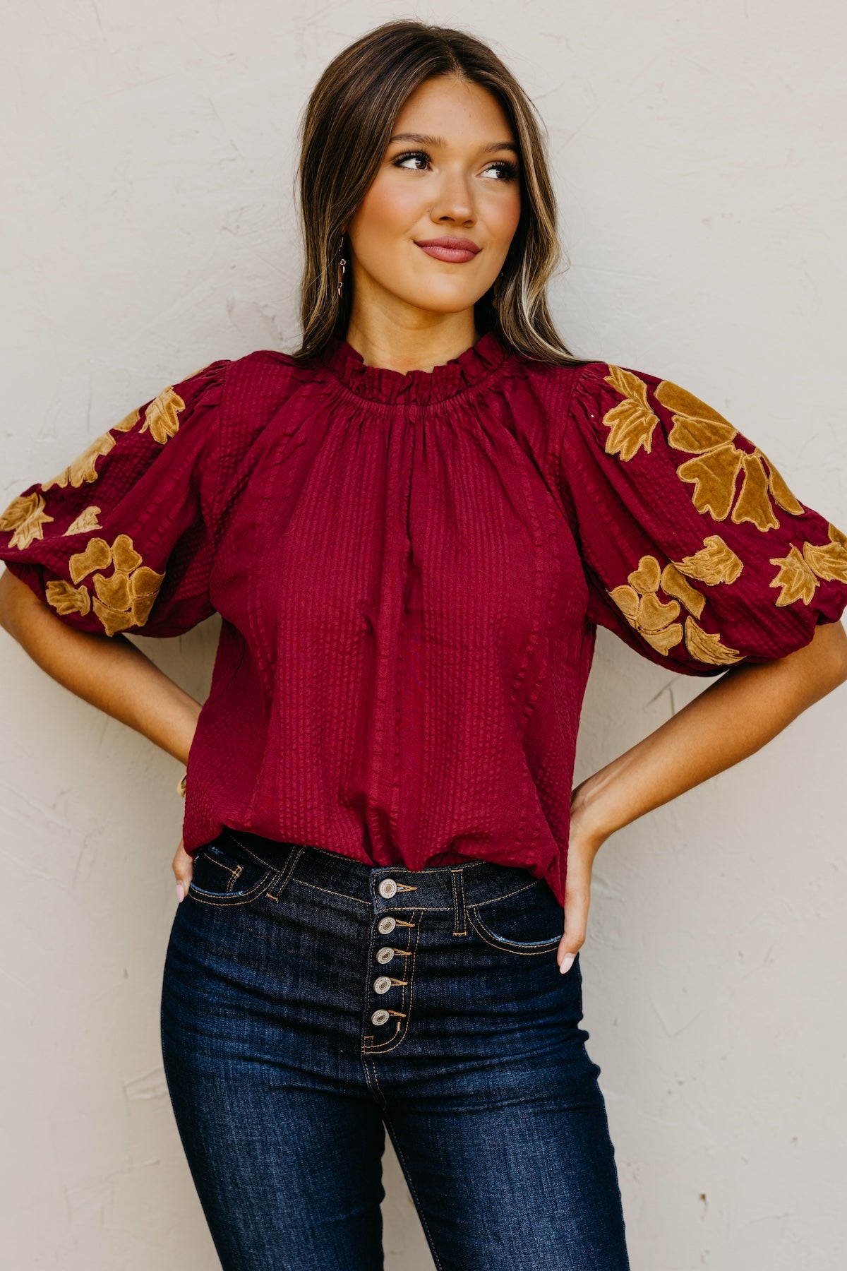 The Ramona Puff Sleeve Felt Top