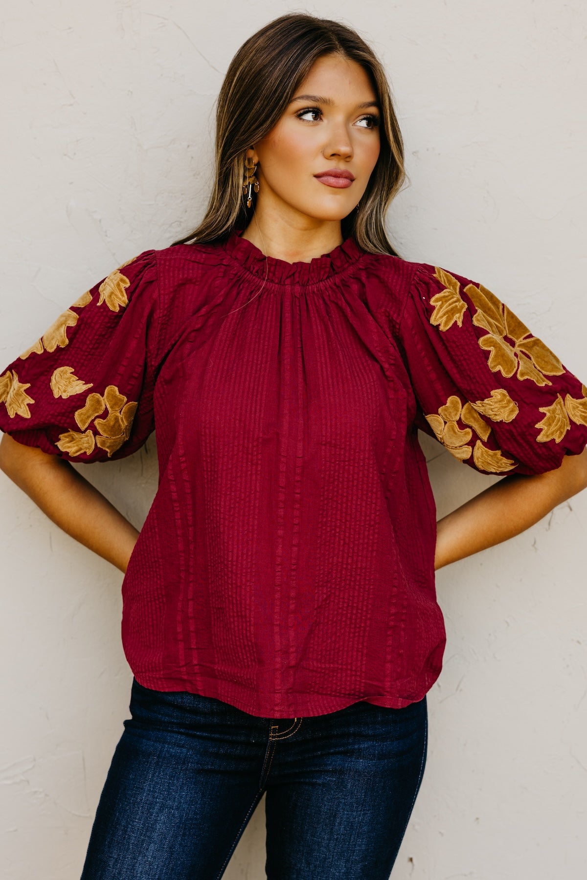 The Ramona Puff Sleeve Felt Top
