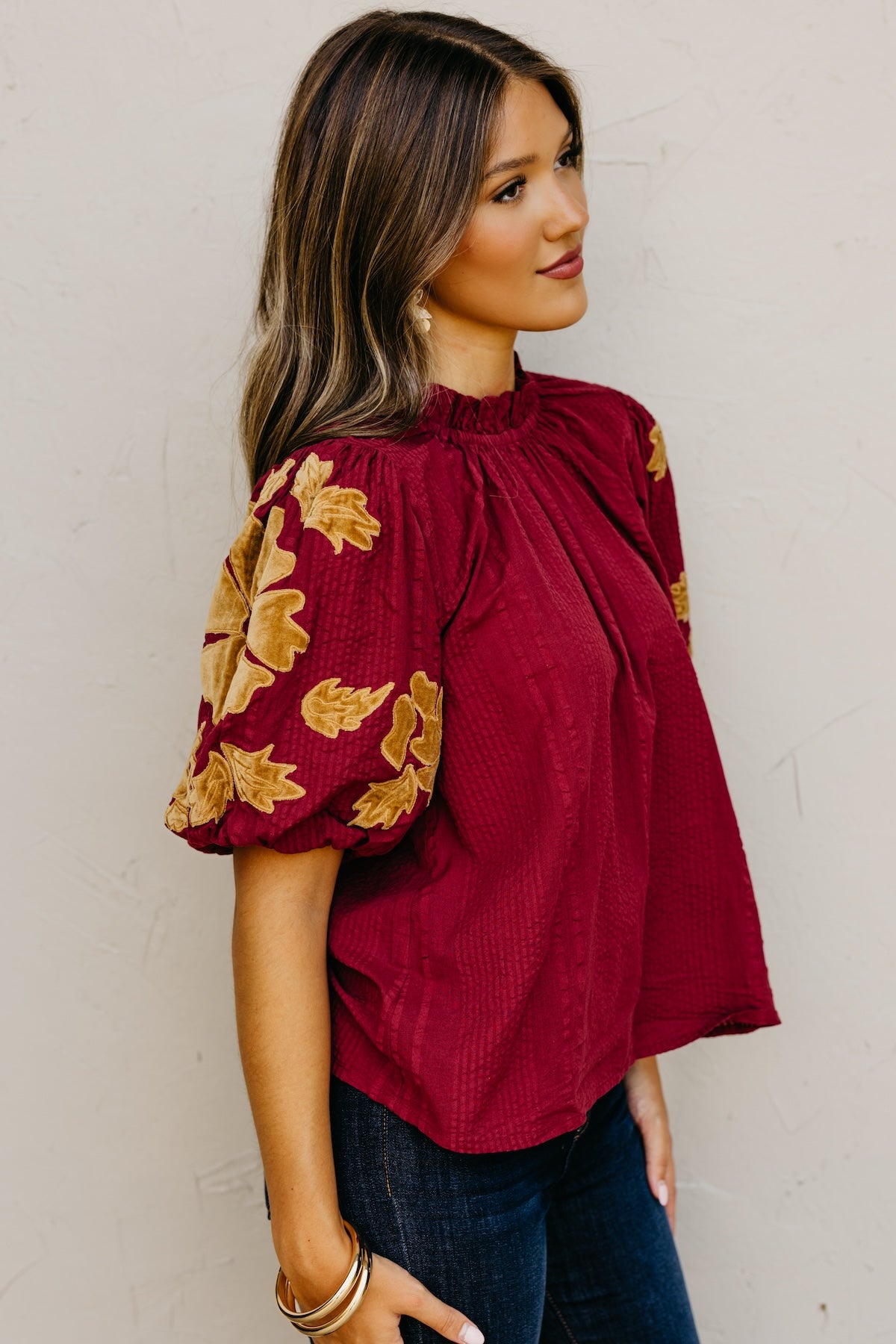 The Ramona Puff Sleeve Felt Top