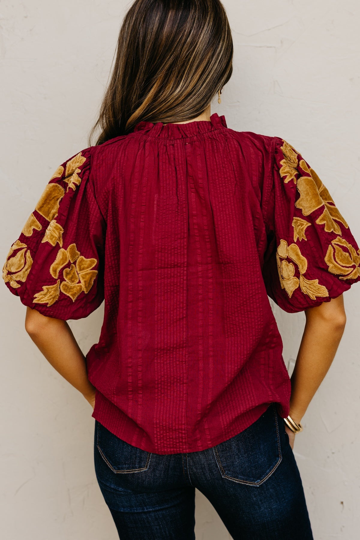 The Ramona Puff Sleeve Felt Top