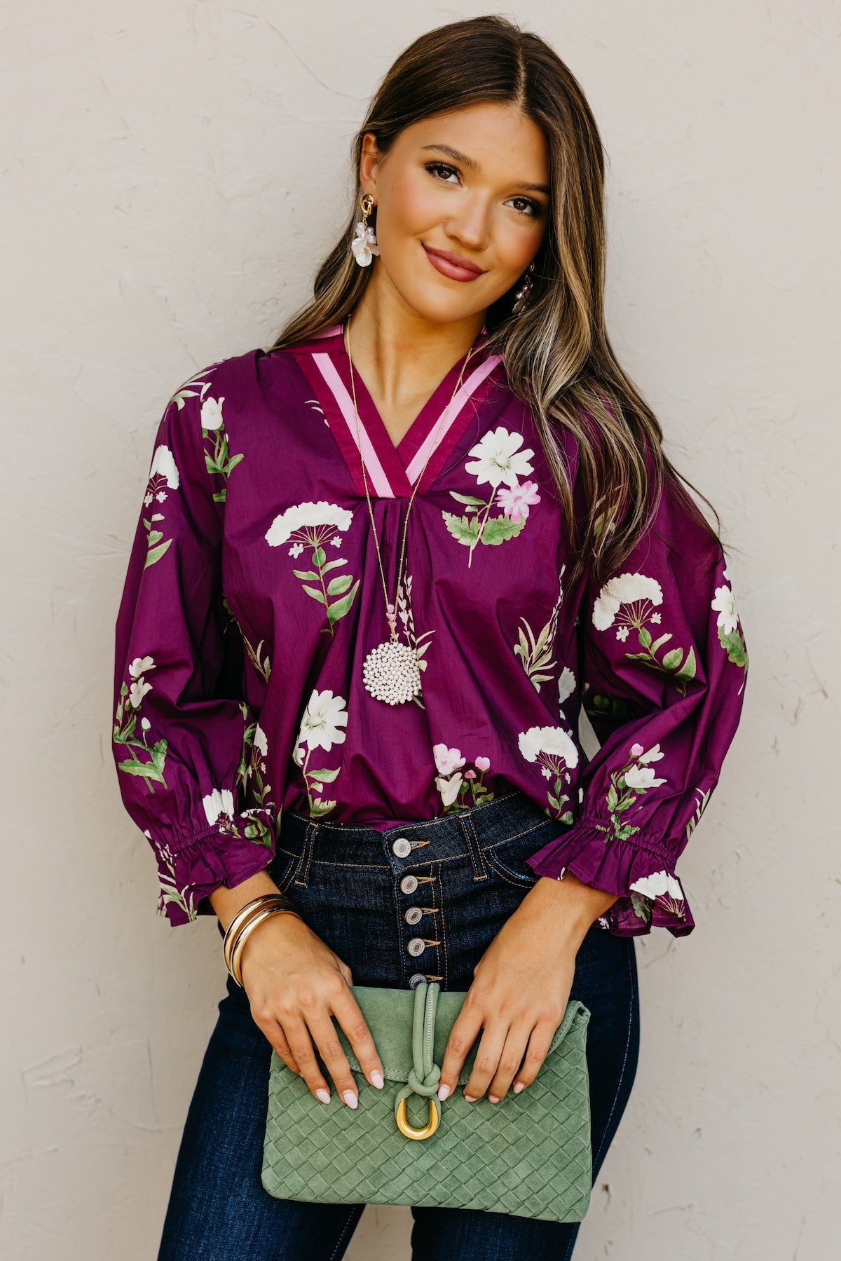 The Evelynn Woven Floral Top
