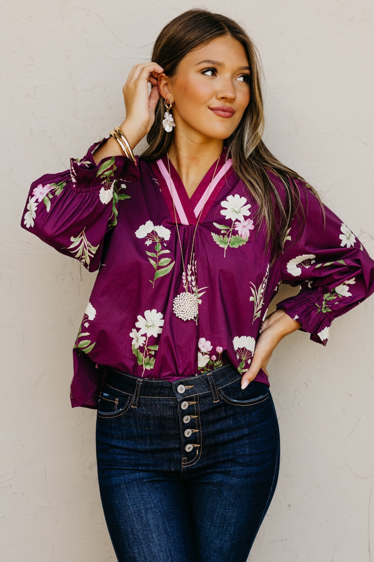 The Evelynn Woven Floral Top