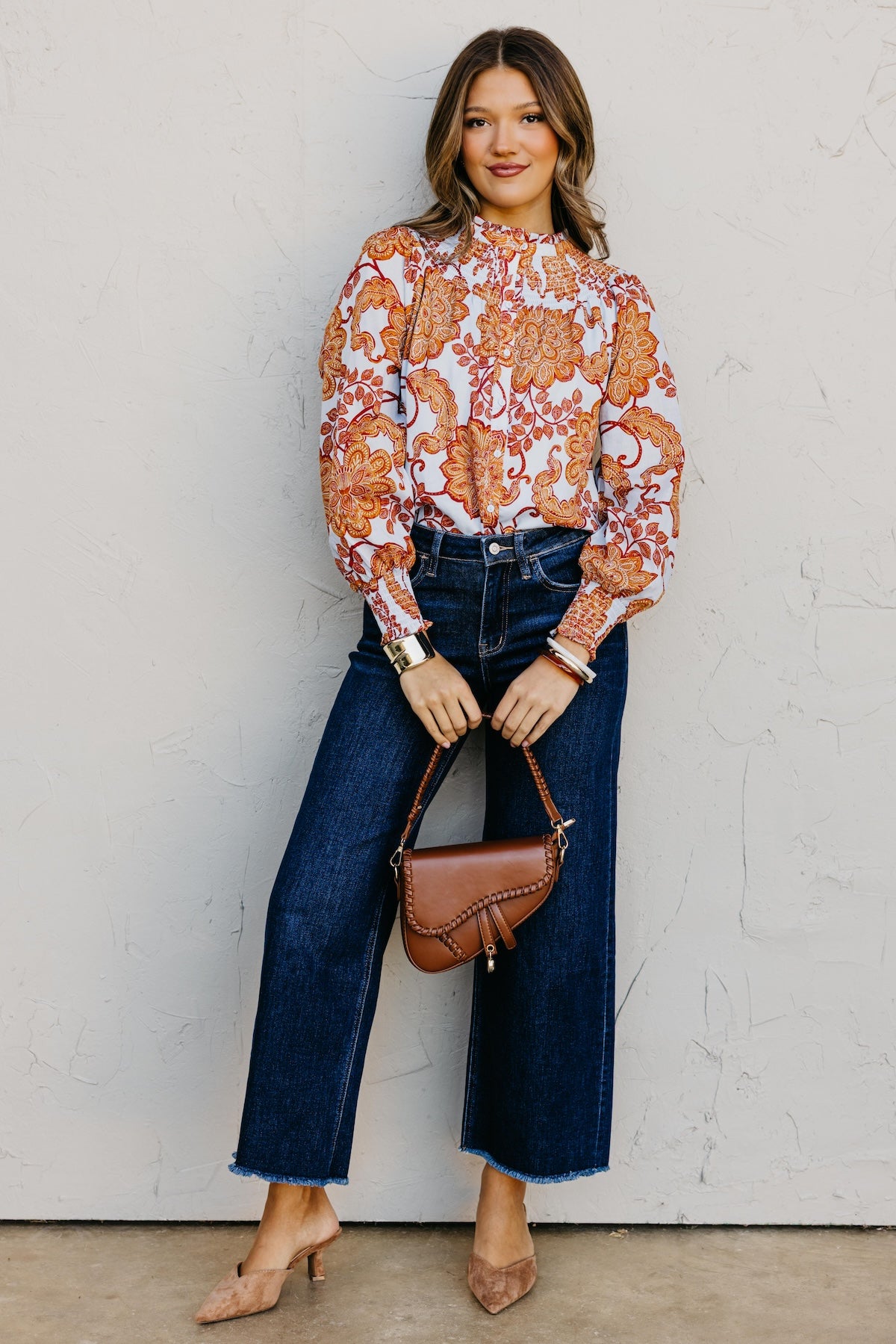 The Angelique Floral Smocked Blouse