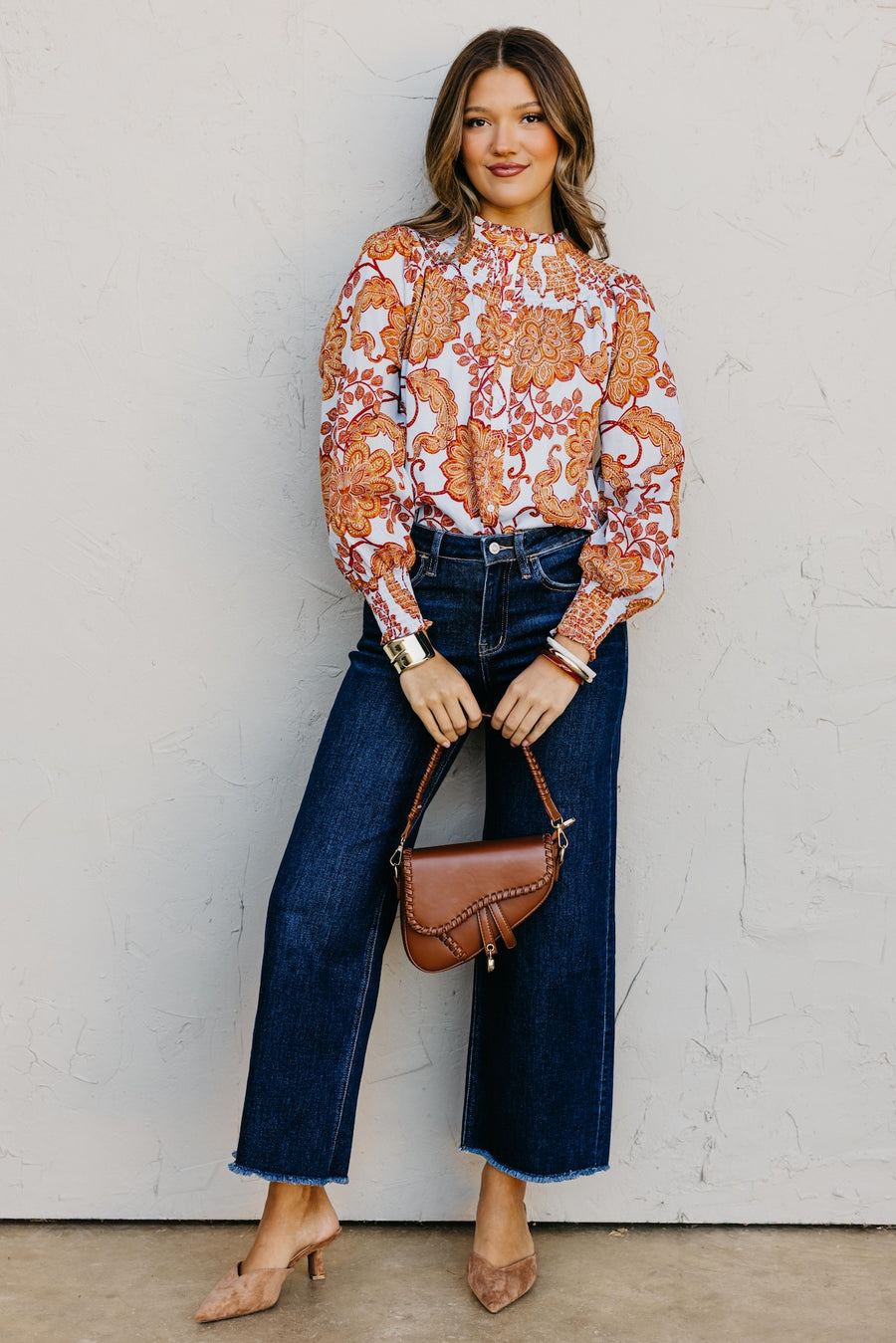 The Angelique Floral Smocked Blouse