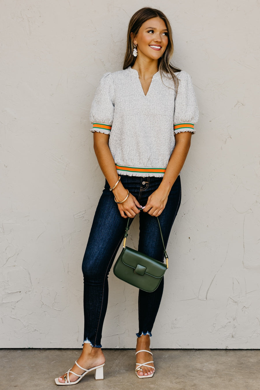 The Sellers Boucle Contrast Sweater Top