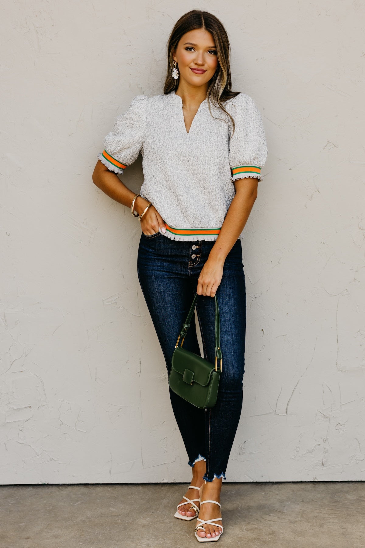 The Sellers Boucle Contrast Sweater Top