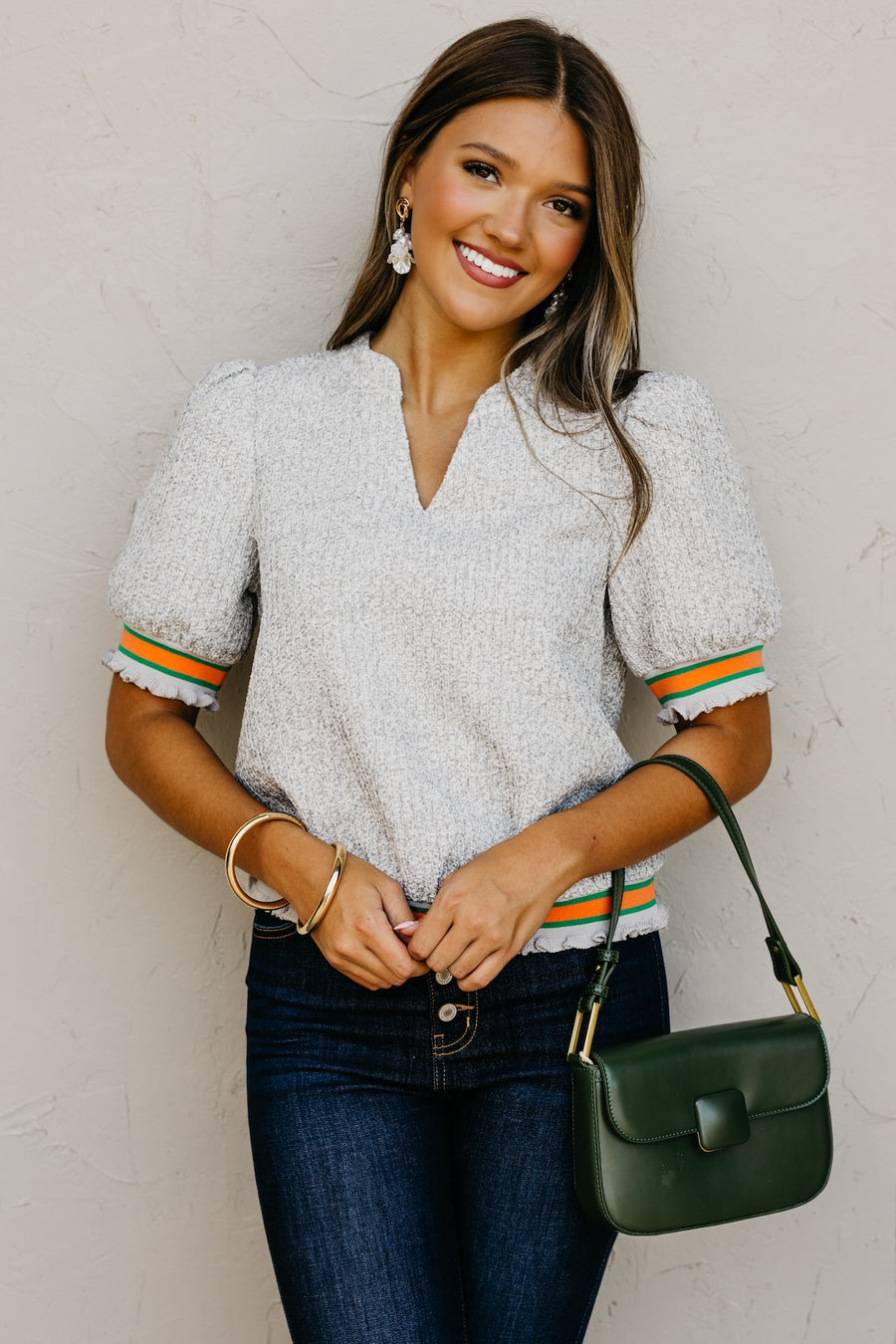 The Sellers Boucle Contrast Sweater Top