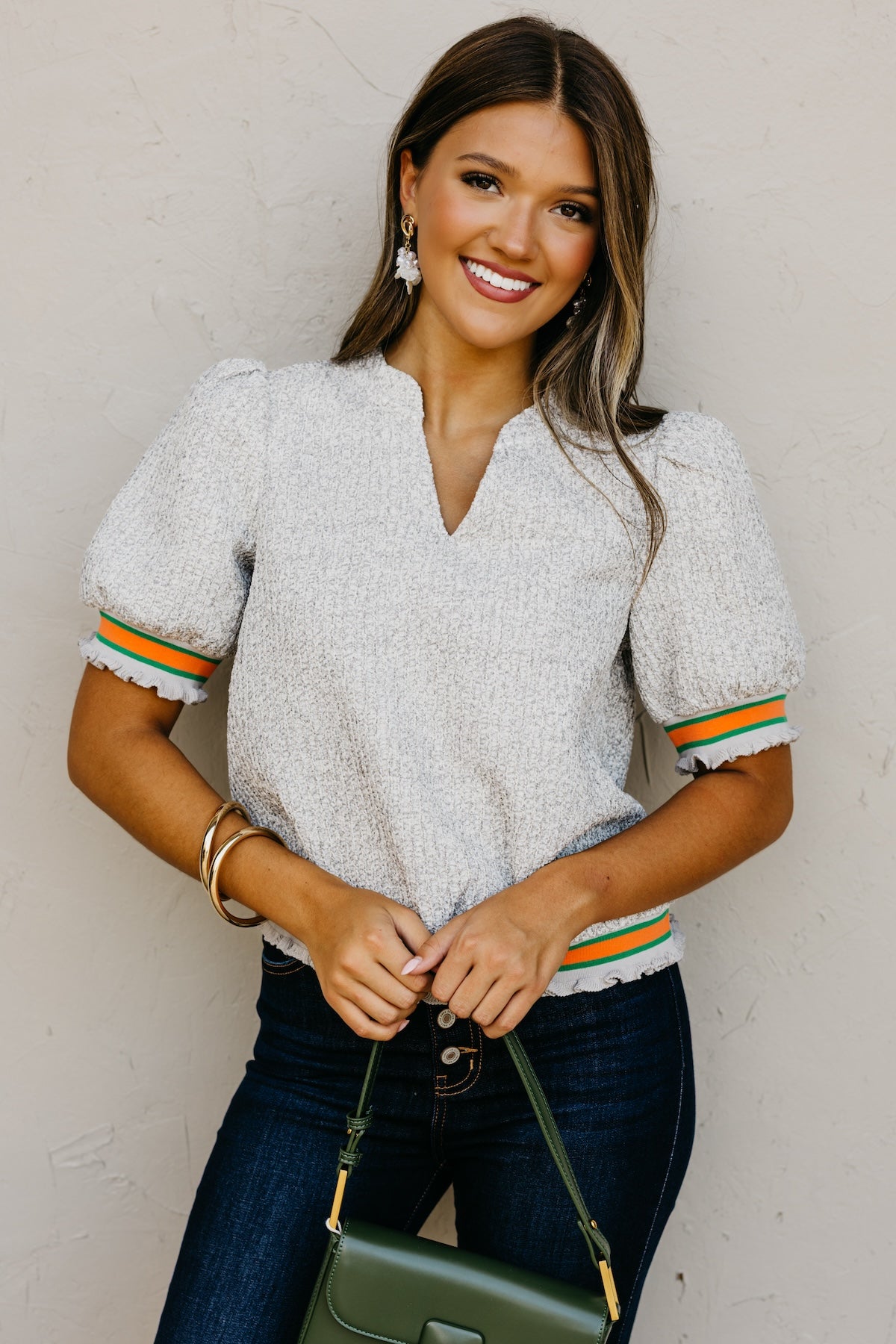 The Sellers Boucle Contrast Sweater Top