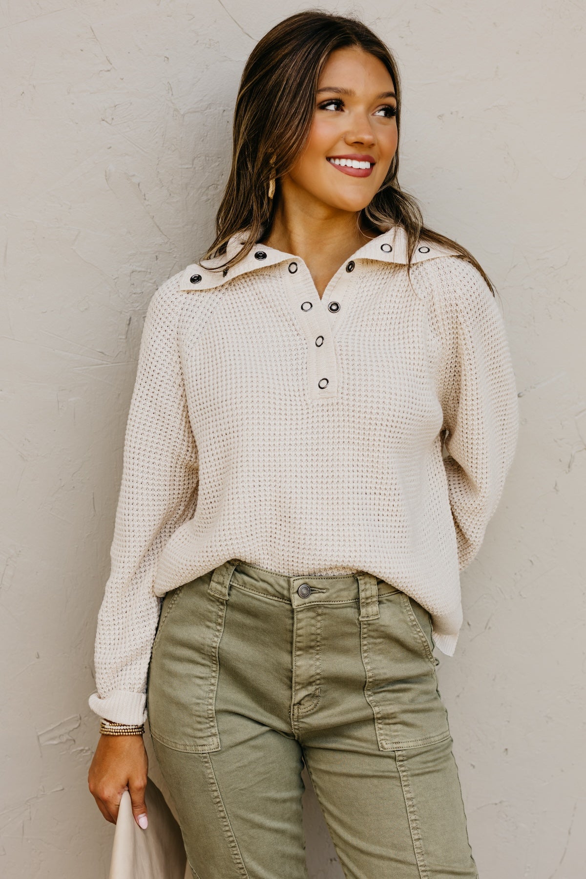 The Joana Waffle Sweater