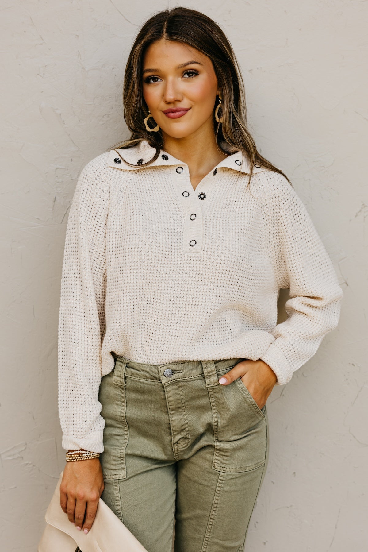 The Joana Waffle Sweater