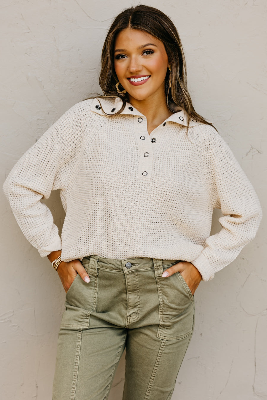 The Joana Waffle Sweater