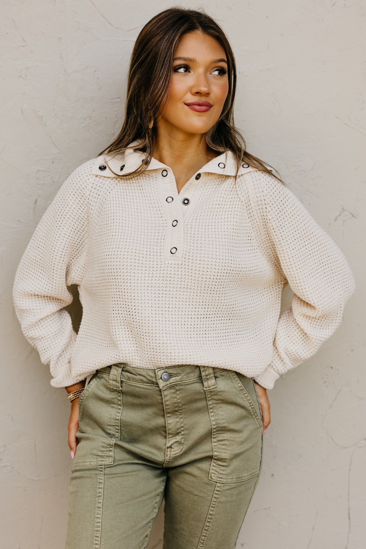 The Joana Waffle Sweater