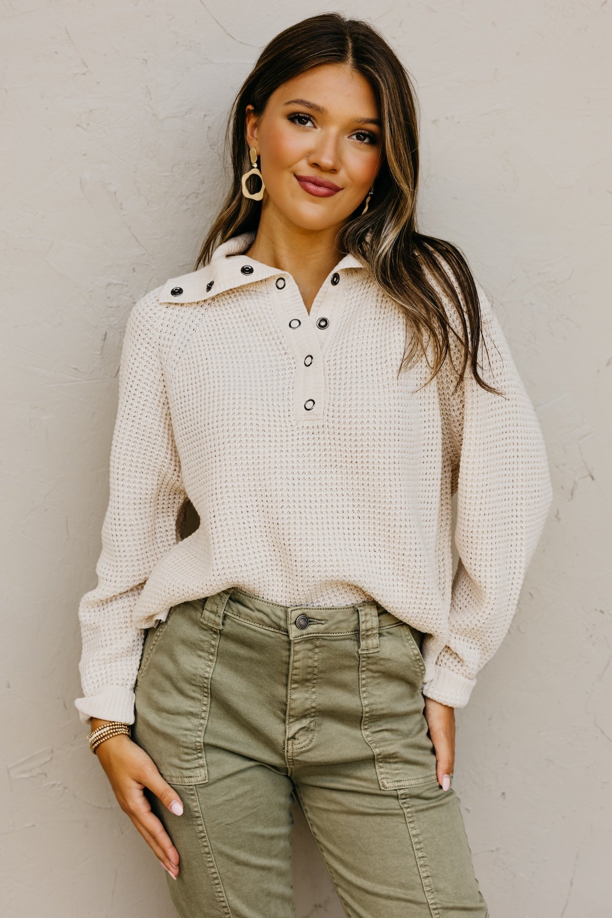 The Joana Waffle Sweater
