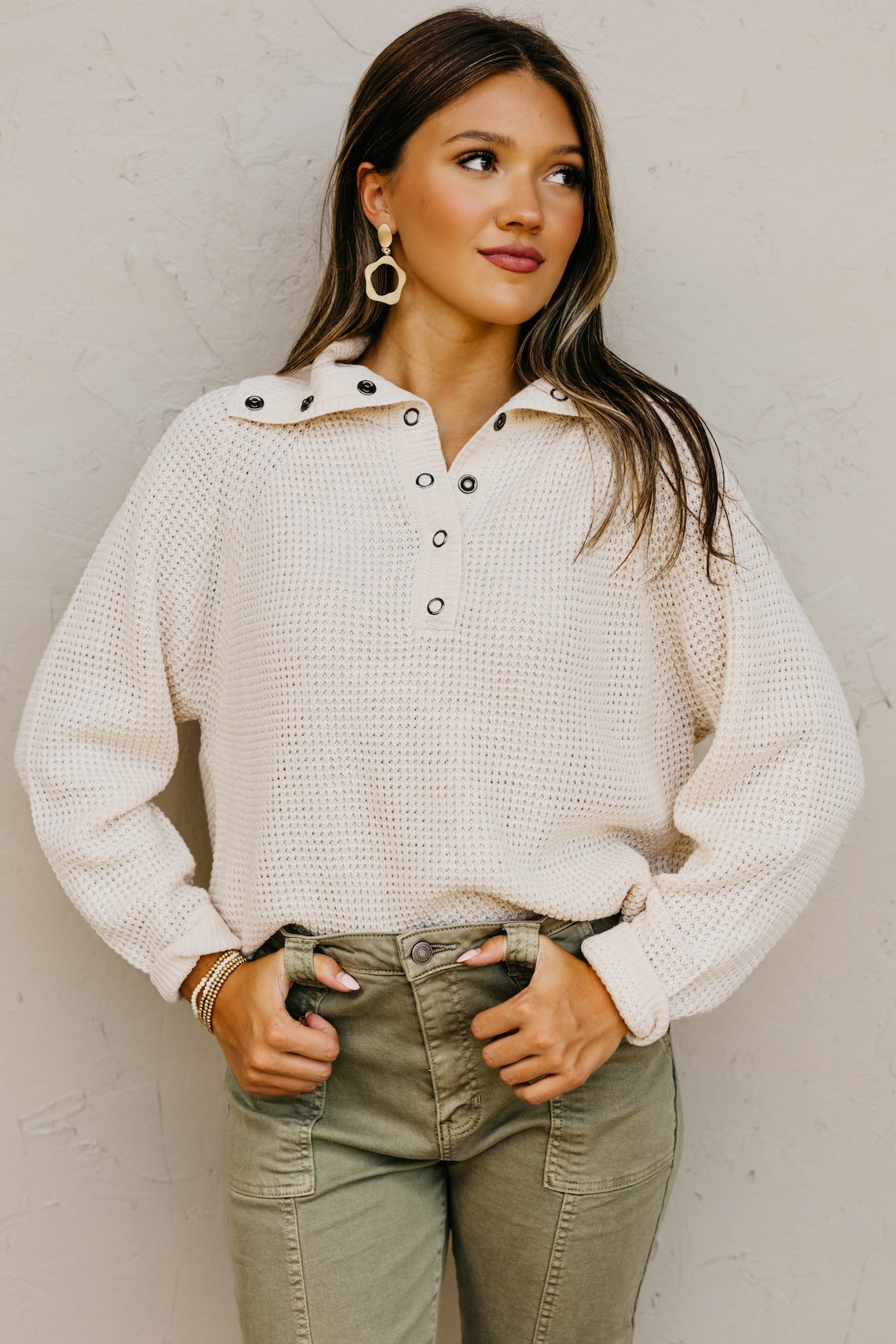 The Joana Waffle Sweater