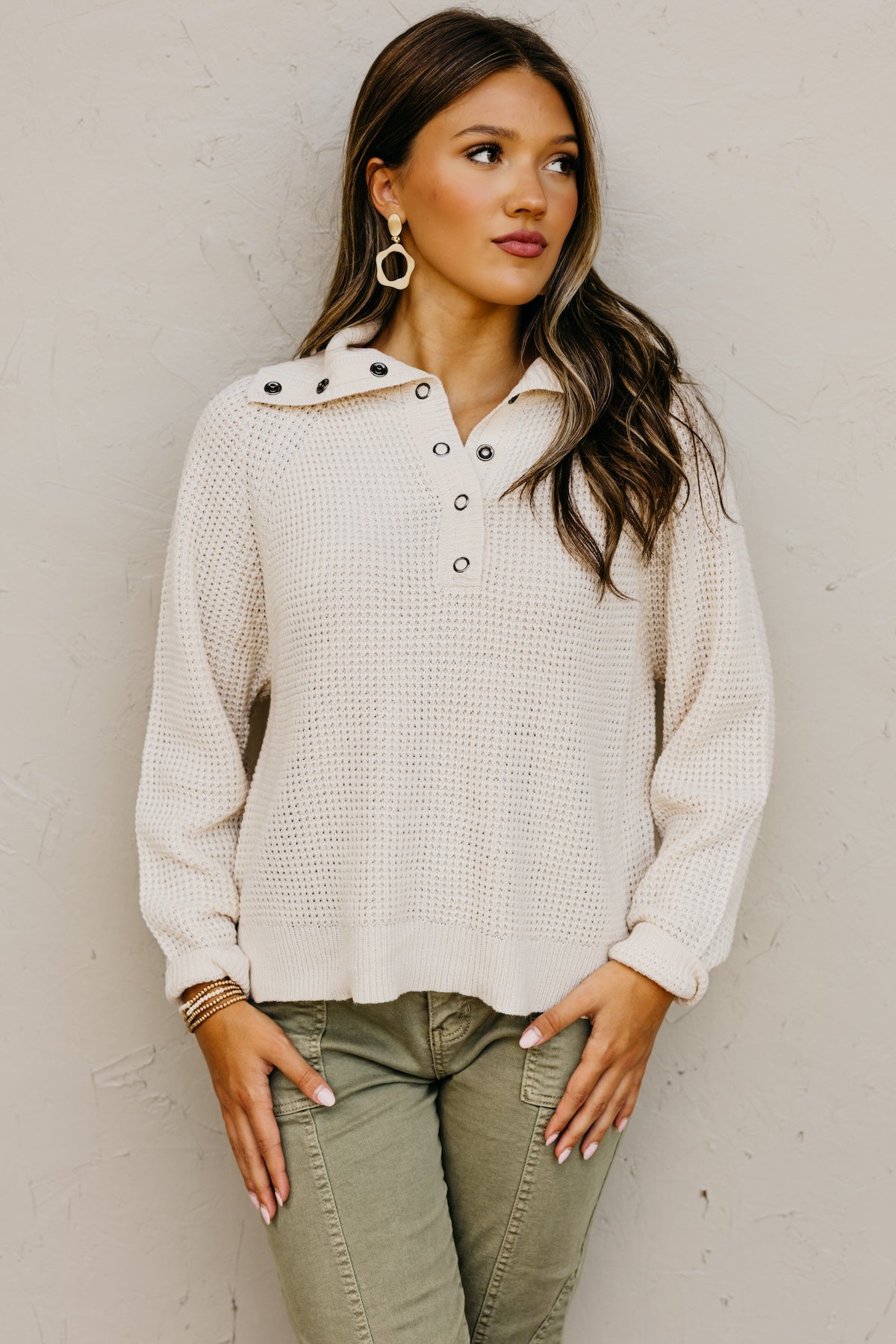 The Joana Waffle Sweater