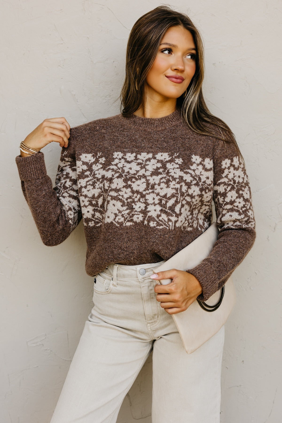 The Harvey Floral Accent Sweater