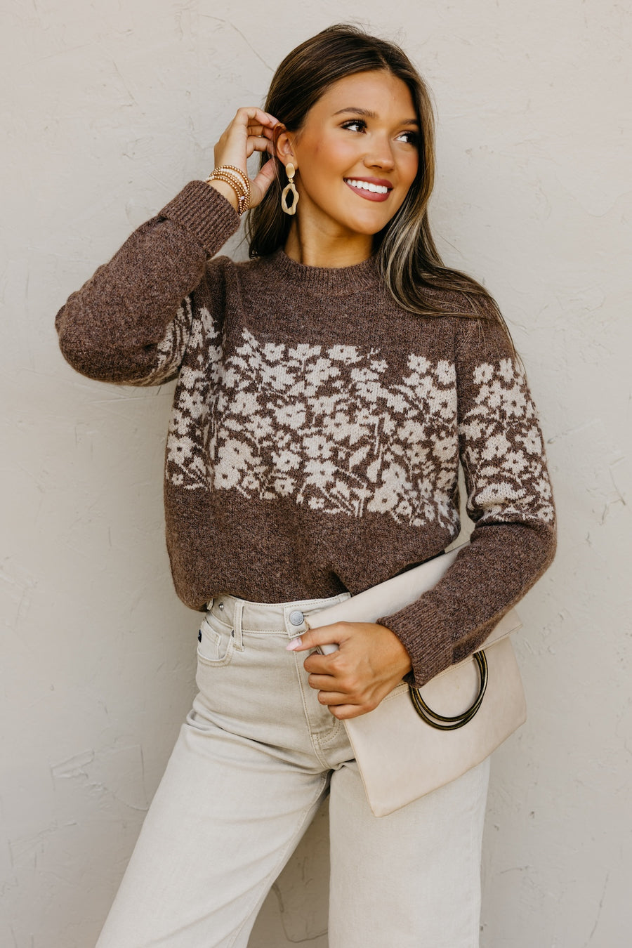 The Harvey Floral Accent Sweater
