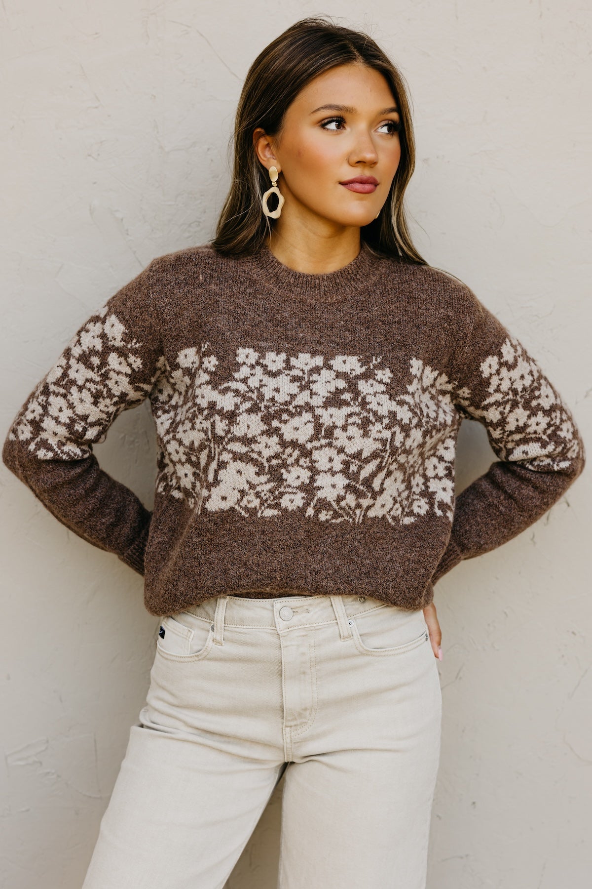 The Harvey Floral Accent Sweater